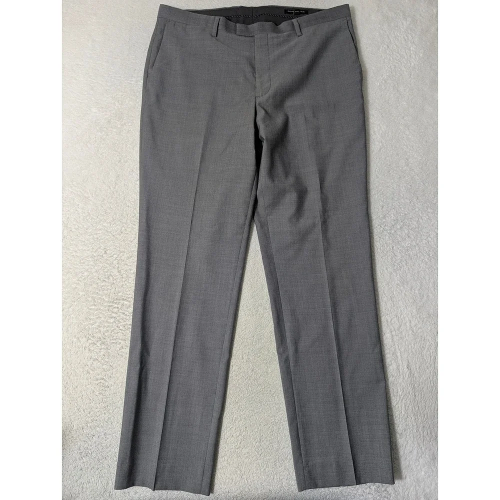 Banana Republic‎ Dress Pants Mens 35/32 Grey Slim Fit Tollegno 1900 Wool